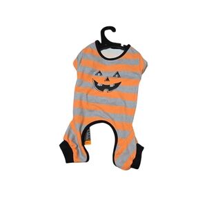 Halloween Striped Dog Costume - Orange and Gray